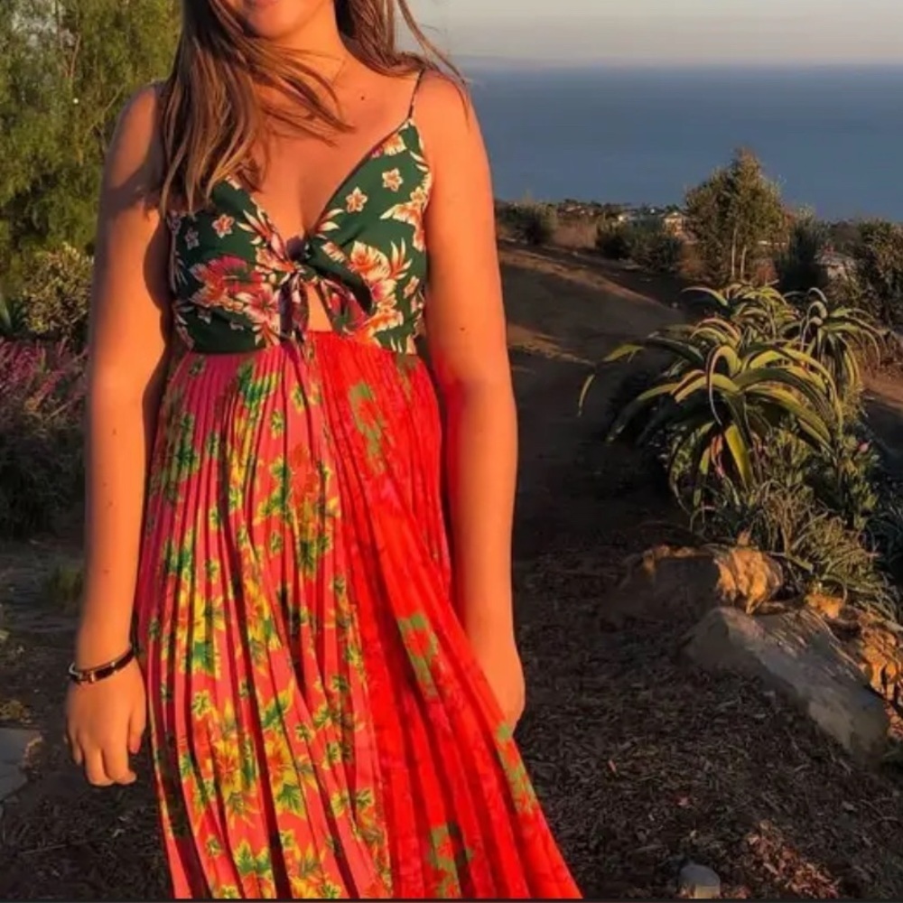 Anthropologie DELFI Collective Pleated Quinn Maxi Dress